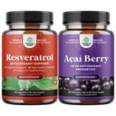 Bundle of Resveratrol Kapseln mit AMPK Metabolic Activator für Metabolismus Boost & Cellular Efficiency und Acai Berry Antioxidant Unterstützung für Frauen & Männer für Immunsystem und kognitive Gesundheit