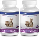 Katze Wellness Treats - Ultra Vitamine für Katzen - Gesunde Mineralien und Vitamine Formel - Käse - Kalzium für Katzen - 2 Flaschen (180 Bäume)