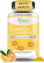 Pure By Nature Omega 3 Gummis für Erwachsene & Kinder, Omega 3 Fettsäuren Ergänzungen mit Omega 3 6 9 für zirkulierende Unterstützung, kein Fischöl Orange Flavor Omega Gummis, 60 Tage Versorgung (60 Zähler)