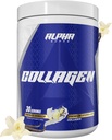 Alpha Supps Premium Hydrolysed Collagen Protein Powder - Collagen Peptides Supplement für Männer und Frauen mit Verdauungsenzymen - 30 Servierungen (Französische Vanille)