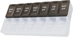 7 Tage Wöchentliche Pille PM Organizer, ShysTech Große Pillen Fall Pille Box für Pillen/Vitamin/Ergänzungen/Medikation (schwarz/weiß)
