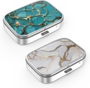 Pille Box 2 Compartment Small Pill Case,Portable für Tasche oder Geldbörse Pill Organizer Pill Container Halter, um Vitamine, Medikamente, Fischöl und Ergänzungen (2PCS)