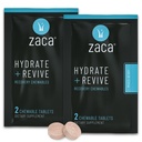Zaca Erholung Kaubare Ergänzung | Hydrate + Revive | Party, Reisen, Übung & Höhe | Non-Sugar & Non-Gluten | Mixed Berry, 2 Packungen = 4 Tabletten