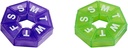 Ezy Dose organizzatori di pillole settimanali, 7-Sided, viola (67009PAMT) e verde (67009GAMT)
