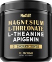 Magnesium L-Threonate 1500mg L-Theanin 200mg Apigenin 100mg Supplement - 90 Kapseln - Beeindruckende Vorteile für Konzentration, Komfortable Körper- und Gehirngesundheit - 10% gereinigtes elementares Magnesium