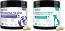 NATURE TARGET Probiotika für Hunde, mit Präbiotika & Verdauungsenzyme, Vitamine & Omega 3 für Allergy Itch Relief, reduzieren Durchfall, Gas, Stoppen Sie Pawlicking, Hot Spots, Shedding