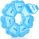 Große wöchentliche Pille Organizer, Pille Box 7 Tage, KAPENS Tägliche Vitamin-Fall große Kapazität Komponenten, Pillenbehälter für Fischöl Medizin Ergänzungen, Blau