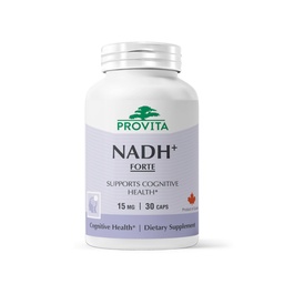 PROVITA NADH+ Forte | Kognitive Unterstützungsergänzung mit NADH, Coenzym Q10 & Chlorophyll | Energieunterstützung, Fokus, Mental Clarity & Gehirn Gesundheit | Vegan Kapseln | Hohe Absorption Cellular Formel
