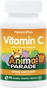 NaturesPlus Tier Parade Vitamin C Kinder Chewable - Natürliche Orangensaft Geschmack - 90 Tierisch geschmierte Tabletten, Packung mit 2 - Vegan, Vegetarisch, Glutenfrei - 90 Gesamt Servierungen