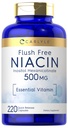 Carlyle Niacin Flush Free 500mg | 220 capsule | Non OGM e Gluten Supplemento gratuito