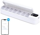 Odaro Smart Weekly Pill Organizer mit Alarm - Bluetooth Pill Dispenser 7 Tage, Vitamin Pill Box Reminder für ältere (Weiß)