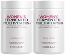 Codeage Women’s Daily Multivitamin, 25+ Vitamine & Minerals, Fermented, Organic Whole Foods, Probiotics Supplement - Vitamin A, B, C, D, E & K, Omega 3, Zink – Vegan - 2 Pack