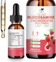 Glucosamin Chondroitin MSM Liquid Drops-w/ Turmeric Boswellia Quercetin Bromelain-Vegan, Antioxidante Unterstützung für Rücken, Knie,Hands-Joint Support Supplement unterstützt gesunde Gelenke, Mobilität & Cartilage