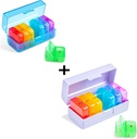 Zoksi Weekly Pill Organizer 2 Mal am Tag, Regenbogen 7 Tage Pm Pille Box, Täglich Am Pm Pill Organizer 7 Tage, Tragbare Vitamin Pille Fall, Wöchentliche Pille Box für Fischöle, Vitamin, Ergänzung (2 Pack)