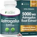Astragalus Kapseln 5.000 mg - 250 Kapseln, 8+ Monat Versorgung - Superior Strength Astragalus Root Extract 20:1 - Non GMO, Vegetarisch & Vegan Friendly - Unterstützt das Immunsystem & Cardiovascular