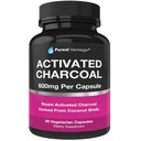 Pure Organic Activated Charcoal Capsules - 600mg pro Kapsel, 90 Vegetarische Kapseln