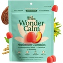 Plant People WonderCalm Mushroom Gummies - Natürliche Ashwagandha Ergänzung zu Ease Stress & Boost Mood für Erwachsene ohne Zucker, Gluten oder künstliche Farben, Vegan-Friendly, Peach Flavor, 60 Count