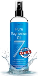 Seven Minerals Pure Magnesium Öl Spray, Big 12oz, USP Grade, Extra Strength, für Füße, Schlaf, Muskelschmerzen & Krebse - Gemint in den USA