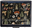 7 Tage Verchromt glänzende Silber Pille Organizer mit Spiegel innen hat 8 separate Komponenten Rechteck 7 Tage Pille Box Pille Fall (Autumn Harvest Woodland Pilze)