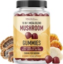 Pilzgummis für Erwachsene | mit Lions Mane, Turkey Tail, Reishi, Cordyceps, Chaga & Maitake | Nootropic Mushroom Supplement | Unterstützung kognitive Funktion & Immune Gesundheit | Raspberry Flavor | 60ct