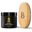 The Beard Club Original Bart Cream & Boar Bristle Beard Brush für Herren - Feuchtigkeitsspendend und Feuchtigkeit für gesündere Gesichtshaar & Haut - Birkenholz Bart Brush für Styling & Taming