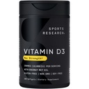 Sportforschung 10.000 iu Vitamin D3 Nahrungsergänzung mit Bio Kokosöl - Vitamin D für starke Knochen & Immungesundheit - Unterstützt Calciumabsorption - Non-GMO - 250mcg, 120 Mini Softgel für Erwachsene
