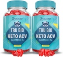 (2 Pack) Tru Bio Keto ACV Gummies Advanced Formula 1000MG TruiBIo Keto Gummies Apfel Apfel Apfel Apfelessig Formuliert mit Granatapfelsaft Pulver B12 Vegan Non GMO 120 Gummys