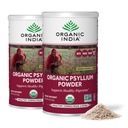 ORGANIC INDIA Psyllium Powder Organic - Fine Grain Psyllium Supplement, Verdauungsunterstützung, Vegan, Glutenfrei, Non-GMO, Faserquelle - 6 oz (Pack von 2)