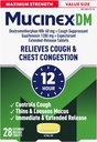 Mucinex Cough Suppressant und Expectorant, DM Maximale Stärke 12 Stunden Tabletten, 28ct, 1200 mg Guaifenesin, Relieves Chest Congestion, Quiets Wet und Dry Cough, #1 Doctor Empfohlen OTC Expectorant
