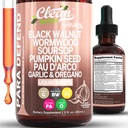 para Defend Wormwood Black Walnut Cleanse for Humans Drops Liquid Soursop Knoblauch Kürbis Seed PAU D'Arco Öl von Oregano Turmeric Berberine Neem Extract Hull Bark Tincture von Clean Nutra