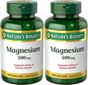 Natur Bounty Magnesium, Knochen und Muskel Gesundheit, Tabletten, 500 Mg, 200 Ct (Pack von 2)