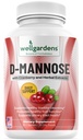 100 % de D-mannose pur avec extrait de canneberge - aide à nettoyer les impuretés, la santé urinaire naturelle, le foie et les capsules de soutien Bladder, non-OGM