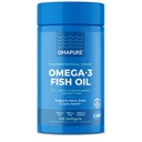 OMAPURE Fish Oil Supplements mit Omega 3 Fettsäuren (1 Flasche, 120 Softgels) - High EPA, DHA, & IFOS Fish Oil Pills unterstützen Herz & Gelenke Gesundheit - Burpless Fish Oil fördert Gehirnfunktion