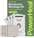 PowerHeal Bioelectric Bandage Kit für Wound Care & Healing – Single Layer No Adhesive Includes Wound Hydrogel, Can Be Cut to Fit – für Schnitte, Abrasionen, Blister, Burns – 4-Pack, 2” x 2”