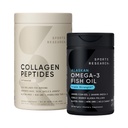 Sportforschung Triple Stärke Omega 3 Fish Oil 1250mg Burpless Supplement mit Omega3s EPA & DHA Non-GMO, Gluten Free und Collagen Peptide für alle Geschlechter hydrolysiert Typ 1 & 3 Pulverprotein