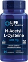 Lebensverlängerung N-Acetyl-L-Cystein (NAC), Immun, Respirator, Lebergesundheit, NAC 600 mg, Potent Antioxidans Unterstützung, Radikale, Einfach zu absorbieren, 60 Kapseln
