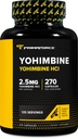 PrimaForce Yohimbine HCl 2.5mg, 270 Capsule - Supplemento Premium, Aumenta le prestazioni, Zero Fillers, Non OGM e Gluten Free