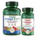 Reinheitsprodukte Bundle - Vegan Omega 3-6-9 (180 ct) + Vegan Collagen Builder Omega 3-6-9 (“5 in 1” Pflanzliche Omega Essential Fatty Acid) - Vegan Collagen Builder (w/Key Plant-Based Ingredients)