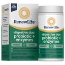 Renew Life Digestive Duo Probiotic und Enzymes Vegetarische Kapseln, Probiotic fördert Verdauungs-Gesundheit, Fast-Acting Enzymes Aid Digestion, Mit beruhigenden Kräutern - 30 Count