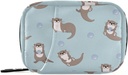 Pill Box Sea Otters 7 Day Pill Case Travel Pill Organizer Bag with Zipper Portable Weekly Vitamine Medicine Supporter Pouch Bag