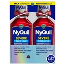 Vicks NyQuil SEVERE Kälte-, Flu- und Staumedizin, 2x12 fl oz Twin Pack, Berry Flavor, Maximale Stärke, Nachthilfe