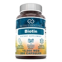 Biotin 10.000 Mcg 200 Kapseln (Non-GMO)- Unterstützt gesundes Haar, Haut und Nägel - fördert Zellverjüngung und Energieproduktion*
