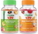 Lebendige Kurkuma Kinder + Multivitamin Kinder, Gummie Bundle - Große Verkostung, Vitamin-Ergänzung, Glutenfrei, GMO frei, Kaugummi