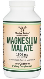 Magnesium Malat Kapseln (180 Count) - 1.500mg pro Servierung (Magnesium gebunden an Malsäure), Dritte getestet, Vegan freundlich, Gluten frei von Doppel-Holz-Ergänzungen