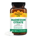 Country Life Magnesium Citrate 250mg - 120 Tabletten - Unterstützt Muskel- und Nervenfunktion, Herzhythm, Gesundes Immunsystem, Energieproduktion - Magnesium Complex Supplement