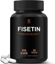 HUMANX Fisetin 500mg - 98% Pure Fisetin Supplement - Leistungsstarke Serviergröße (ähnlich Apigenin, Luteolin, Quercetin) Senolytic Activator - Natürliche Polypheonole - USA Made, Non-GMO Fisetin Capsules