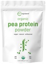 Micro Ingredients North America Grown, Organic Pea Protein Powder, 1KG (2.2 Pfund) | Pflanzenbasiertes Veganprotein, Fleischlose Proteinergänzung, reich an verzweigten Ketten Aminosäuren | Non-GMO, Soy Free