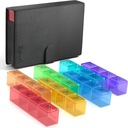 Tiefere und größere Komponenten Tägliche Pille Organizer AM PM Medizin Pille Box, 7-Tage Wöchentlicher Halter -Zzteck PU Leder Reise Fall Tag Nacht große Medikamente Reminder Dispenser Vitamin Holder Container
