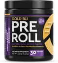 Gold BJJ PreRoll - Jiu Jitsu Pre Workout Ergänzung für Energie, Fokus und Ausdauer - Martial Arts Spezifische Pre-Workout Pulverform mit natürlichen Aromen (Acai Berry, 30 Portionen)