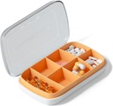 Travel Pill Organizer 1Pack,Pocket Pharmacy,7 Komponenten Kleine Pille Box,täglich Pille Organizer,Portable Pille Case,Medicine Organizer Box für Taschengeld Vitamin Container(Orange)